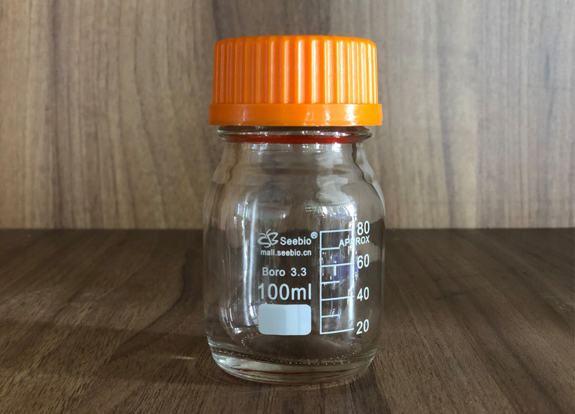 黃蓋試劑瓶，透明，100ml